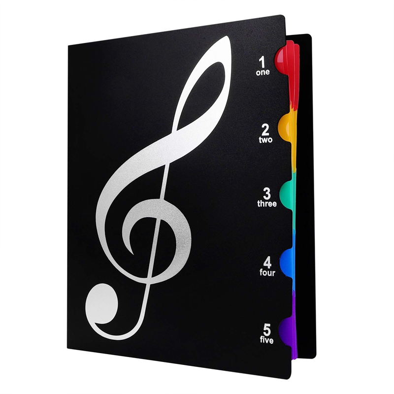 Pink Music Themed Folder Music folder storage Holder,A4 Size Folder,40 Pockets,Treble Clef Folder 