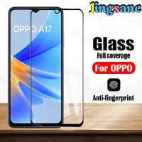 Jingsanc 1 ~ 2ชิ้นสำหรับ OPPO A17เต็มครอบคลุมกระจก9H ความแข็งป้องกันรอยขีดข่วนฟิล์มป้องกันหน้าจอ