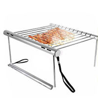 Foldable Stainless Steel BBQ Grill Rack Portable Camping Mini BBQ Grill Bracket Barbecue Accessories BBQ Grills Kitchen Tools