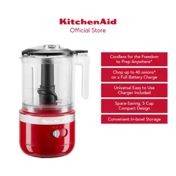 KitchenAid Grey Cordless 5-Cup Mini Food Chopper Processor +