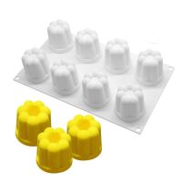 GL-แม่พิมพ์ ซิลิโคน ทรงสูง รูปกลีบดอก 8 ช่อง (คละสี) Pudding Mold Petal-Shape silicone mold