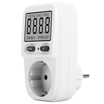 Household Power Meter Power Meter Electronic Meter for Socket, Meter, Energy Cost Meter with LCD Screen, Max 3680 W/16 A EU Plug