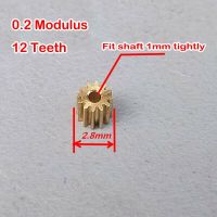 2ชิ้น0.2โมดูลัสเฟืองทองแดงเพลามอเตอร์ไฟฟ้าที่มีขนาดเล็กขนาดเล็กแกนหมุนเกียร์โลหะ12ซี่ทองเหลืองแกนเกียร์ของเล่นรู1มม.