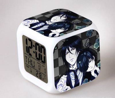 【Worth-Buy】 นาฬิกาสัญญาณเตือนเฟลช Led 7สีสำหรับเด็กการ์ตูน Black Butler ญี่ปุ่นนาฬิกาห้องนอนไฟกลางคืน Reloj Despertador