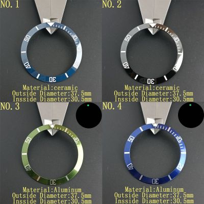 37.5 x 30.5mm luminous aluminum or ceramic inlaid watch accessories Replacement of watch parts