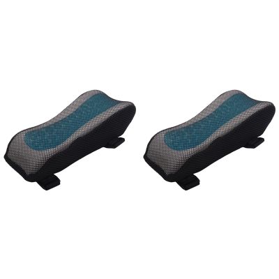 2X Memory Foam Cooling Gel Chair Armrest Pads Arm Rest Riser Pillow for Office Gaming Chairs Pressure Relief Pillow