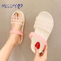 Miss Y Crocs รองเท้าแตะรองเท้าแตะบ้านพื้นนิ่มสำหรับผู้หญิง,รองเท้าแตะชายทะเลสบายเสื้อนอกรองเท้าวุ้นใส่ในบ้านกลางแจ้งฤดูร้อน