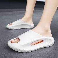 Outside web celebrity ins slippers men wear non-slip odor-proof trample shit feeling super soft man home tide a flip-flop sandals