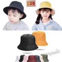 【hot sale】♠ C05 Plain BUCKET HAT For Children/Plain BUCKET For Children Aged 1-8 Years Boys And Girls PREMIUM Quality