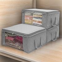 Hot Sell Non-Woven Clothes Storage Bag Organizer Box Clear Window Underbed Bag Colorful