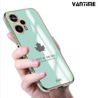 Vantime สำหรับ Xiaomi Poco F5 / F5 Pro 5G เคส 6D ชุบใบเมเปิ้ลป้องกันกล้องกรอบสี่เหลี่ยมกันกระแทกฝาหลังแบบอ่อน