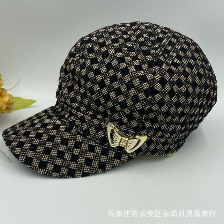 hot-หมวกผู้สูงอายุในฤดูใบไม้ผลิและฤดูใบไม้ร่วงหมวกยายหมวกแปดเหลี่ยมหมวกแม่หมวกผ้าดอกไม้หมวกกันแดด
