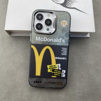 McDonalds english electroplating hot silver Phone Case For iPhone 15 Pro Max 14 ProMax 13 12 12Pro 11 Shockproof Phone soft border hard case Mobile phone protective case