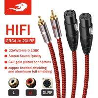 Golley LION Dual RCA Male to 2 XLR Female สายแจ็คเสียง สําหรับมิกเซอร์คอนโซลขยายเสียงลําโพงโฮมเธียเตอร์