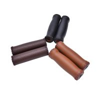 1Pair 3 Colors Vintage Retro Riding MTB Road Mountain Bike Artificial Leather Cycling Grip Ends Bicycle Handlebar Grip Handlebars