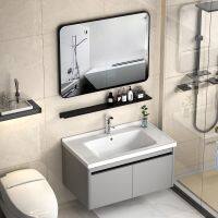 [COD] New thickened aluminum alloy bathroom cabinet toilet washbasin combination washstand integrated rock plate basin