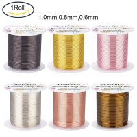 1Roll 0.6mm 0.8mm 1.0mm 7 Colors Tarnish Resistant Copper Wire Jewelry Beading Wire for Beading Wrapping Jewelry Craft Making Beads