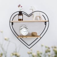 [COD] AliExpress hot selling wall hanging love shelf wrought iron storage creative bookshelf