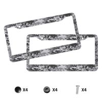 Digital Camouflage License Plate Frame Aluminum License Plate Cover Novelty License Plate Frame