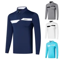 PEARLY GATES  Titleist FootJoy G4 Malbon TaylorMade1 Callaway1 ANEW✎☍  Golf clothing mens long-sleeved sports jersey breathable comfortable quick-drying t-shirt polo shirt top