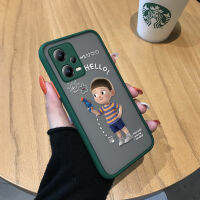 เคสโทรศัพท์มือถือสำหรับ Xiaomi Redmi Note 12 5G Xiaomi Poco X5 5G เคสมีน้ำค้างแข็งโปร่งใสเด็กชายตัวเล็กๆตัวการ์ตูนน่ารักกันกระแทกเคสป้องกันกล้องฝาครอบเต็มขอบนิ่ม