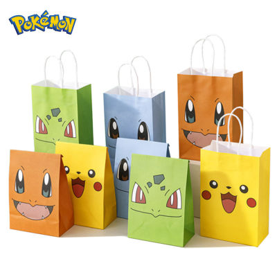 12ชิ้นเซ็ตโปเกมอน Pikachu พรรคซัพพลายถุงของขวัญกระเป๋าแบน21*15 8เซนติเมตรเช่นการ์ตูนธีมสุขสันต์วันเกิดถุงขนมของเล่น
