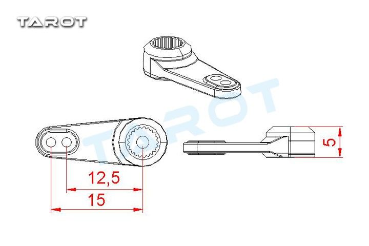 อาร์มเซอร์โว-ds410m-416m-430m-450m-emax9256-fragile-servo-arm-สีดำ-tl47a11