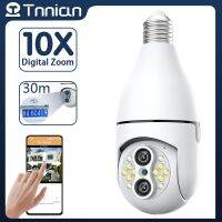 Tnnian 4MP เลนส์คู่หลอดไฟ E27 Wifi ไร้สายกันน้ำ10X ซูมติดตามอัตโนมัติวิดีโอ IP สี Night Vision Security Monitor กล้องวงจรปิด Camera