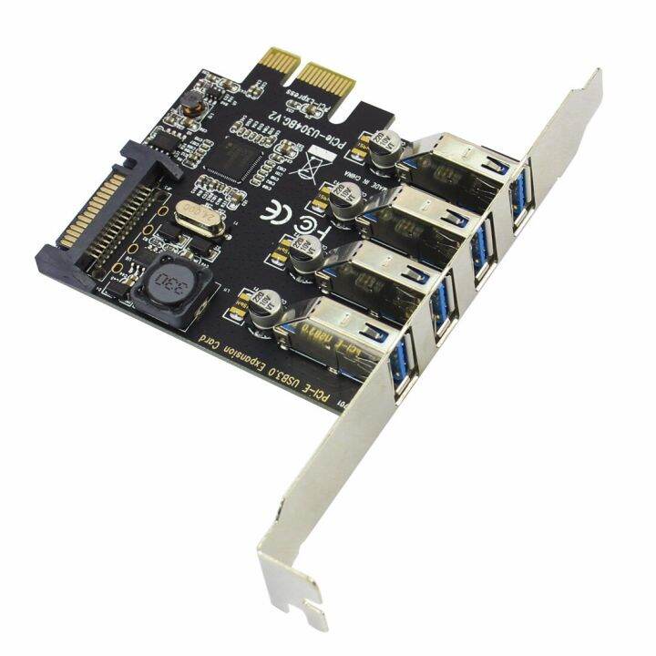 4พอร์ต-usb-3-0-5gbps-pci-express-อะแดปเตอร์-x1การ์ดตัวยึดตัวรองรับฮับอะแดปเตอร์-fjk3825