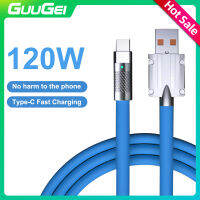 GUUGEI 120W 6A Super Fast สายชาร์จ Type C Liquid ซิลิโคน Quick Charge USB C ข้อมูลสำหรับ Xiaomi Huawei Samsung