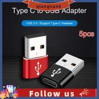 QIANGNAN6 5/10ชิ้นสำหรับชุดหูฟัง Type-C ไอโฟนที่ชาร์จไฟรวดเร็ว USB 2.0 OTG ตัวผู้ Type C ตัวเมีย USB-C เครื่องชาร์จยูเอสบี Type-C ตัวแปลง USB ไปยังอะแดปเตอร์ Type C