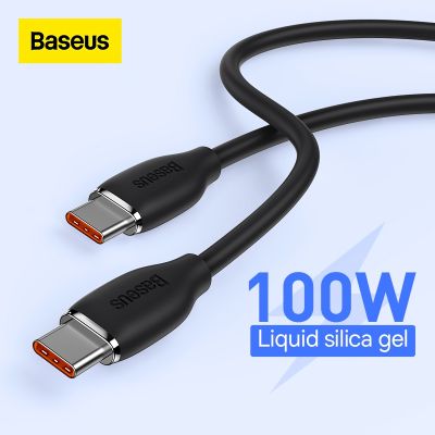 Baseus สายเคเบิลซิลิกาเจลเหลว USB C เป็น Type C สําหรับ Samsung S20 PD 100W MacBook iPad Pro 4.0 USB-C