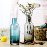 Nordic Transparent Color Glass Vases Home Deco Accessories Personality Creative Glass Blue Living Room Flower Vase Decoration