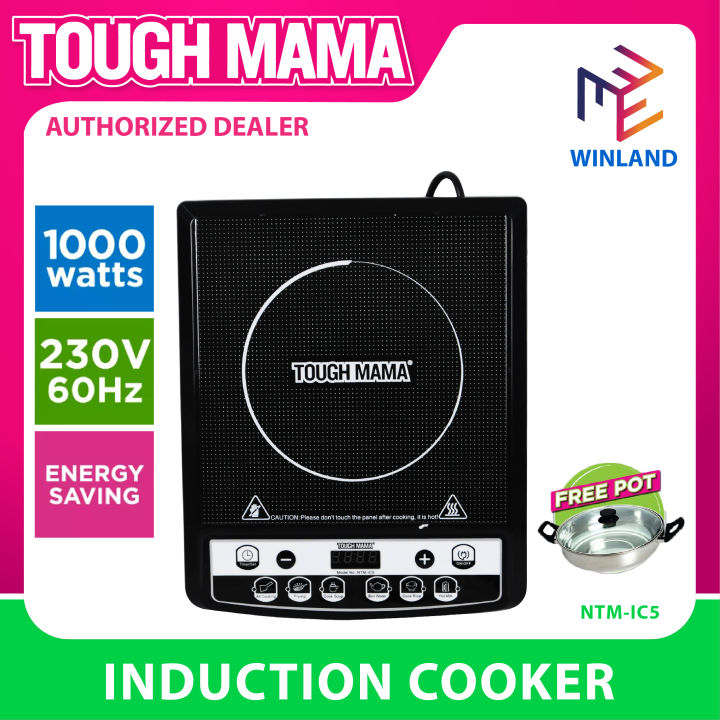 TOUGH MAMA by Winland Ceramic Plate Induction Cooker With Free Cooking Pot and Lid NTMIC5