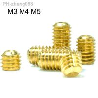 ﹉✗ M3 M4 M5 Headless Hex Socket Set Screw Titanium Plated Cup Point Grub Screws Bolts Length 3-12mm