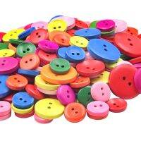 【YF】▨❁ஐ  25-100Pcs 15-25MM Sewing Buttons Scrapbooking Round Colorful Mixed Holes Childrens Crafts Diy Wood