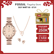Đồng hồ nữ Fossil JACQUELINE ES5252SET dây thép không gỉ - màu vàng hồng