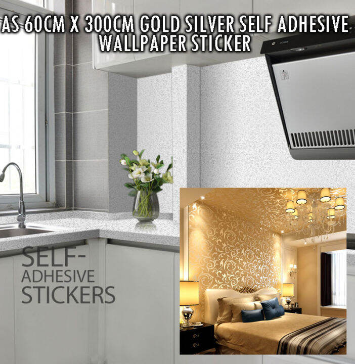 AS 60cm x 300cm Gold Silver Self Adhesive Durable Aluminium Foil