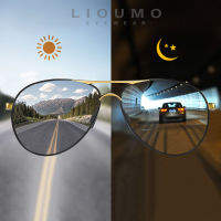 LIOUMO Pilot Mens Sunglasses Women Polarized Photochromic Glasses Driving Goggle Unisex Eyewear Chameleon UV400 zonnebril dames