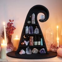 【CC】 1pcs Witch Hat Rack Small Ornaments Shelf Storage Stone Wall Decorations