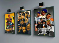 ภาพวาดตกแต่งเพลง Star 2PAC Tupac-นักเลง Rapper Hip Hop Aesthetic Wall Art ผ้าใบสำหรับตกแต่งบ้าน