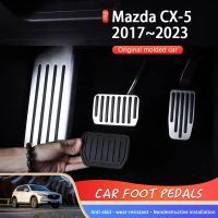 แป้นเหยียบรถยนต์สำหรับ Mazda CX-5 CX5 KF 2017 2019 2020 2021 2023รถแผ่นแปะเท้ารถสไตล์ที่ครอบแป้นเบรกที่พักอุปกรณ์ตกแต่งรถยนต์