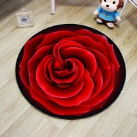 3D Rose Carpet Living Room Bedroom Rug Geometric Round Carpet Floor Mat Parlor Soft Nordic Decoration Home Tapis Salon Rugs
