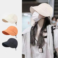 QianXing Shop Fisherman Cap Sun Hat Portable Foldable Wide Brim Hats Summer Quick-drying Visors Adjustable Drawstring Caps