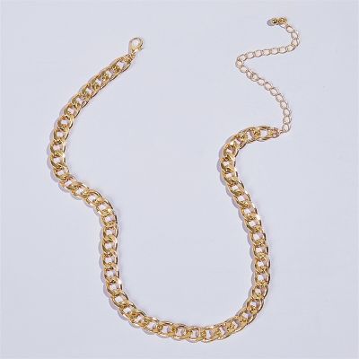 Retro Simple Wide Chain Necklace Golden Necklace Womens Necklaces Fashion Jewelry collares para mujer collar hombre collares Adhesives Tape