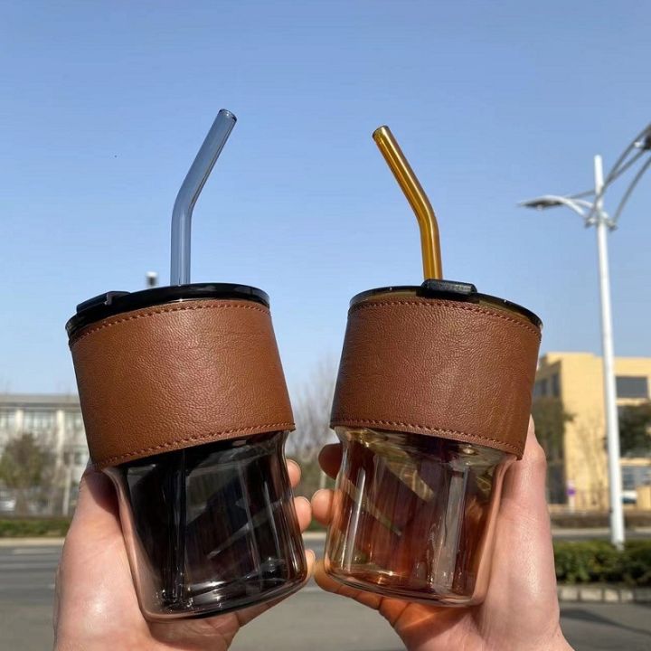 high-end-cups-ที่กำหนดเองถ้วยแก้วนำมาใช้ใหม่ที่มีฝาปิดและโจ๊กฟางวินเทจพรีเมี่ยมแก้วไม้ไผ่ถ้วยสร้างสรรค์ถ้วยกาแฟถ้วยฟางแบบพกพา