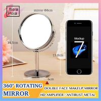 【BEIBEI】 Sola Pola Double Face Mini Mirror 360 Degree Rotating Portable Cosmetic Office Makeup Mirror Round Magnified Mirrors