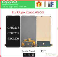 6.43 "ต้นฉบับ AMOLED/TFT OPPO Reno หน้าจอ LCD สำหรับ6 4G Reno6 5G CPH2251 PEQM00 LCD หน้าจอสัมผัสดิจิตอลส่วนที่เอาออกได้