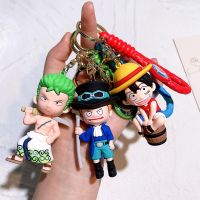 พวงกุญแจหนึ่งชิ้นอะนิเมะลิง D. พวงกุญแจรูปตัวการ์ตูน Luffy Tony รูป Chopper Roronoa Zoro พวงกุญแจตุ๊กตาหุ้มขวดจี้ขนาดใหญ่