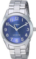 Timex Mens Briarwood Watch Silver-Tone/Blue